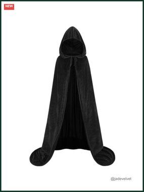 Unisex Velvet Hooded Cape Cloak for Cosplay & Halloween